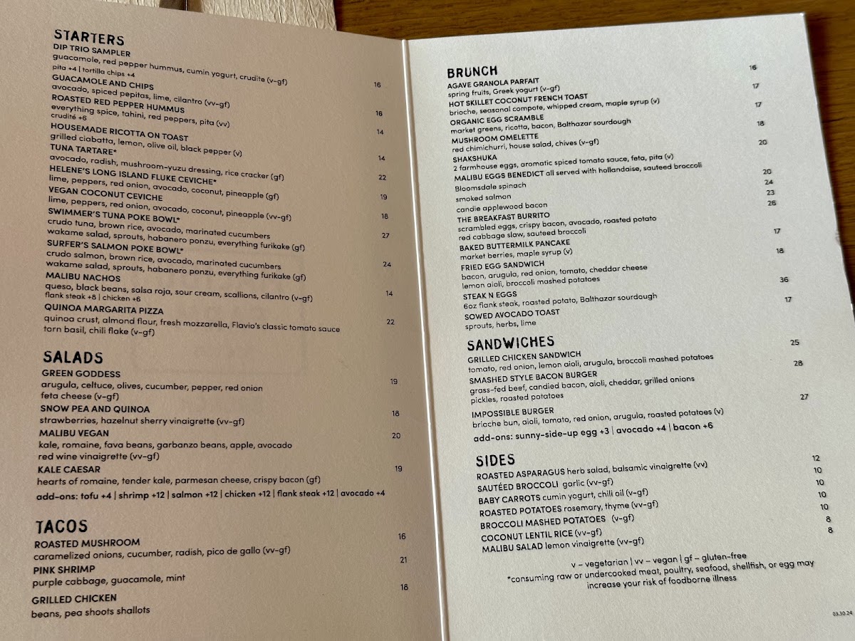 Malibu Farm Menu - Image 5